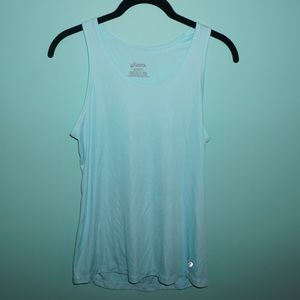 Blue ASICS running tank